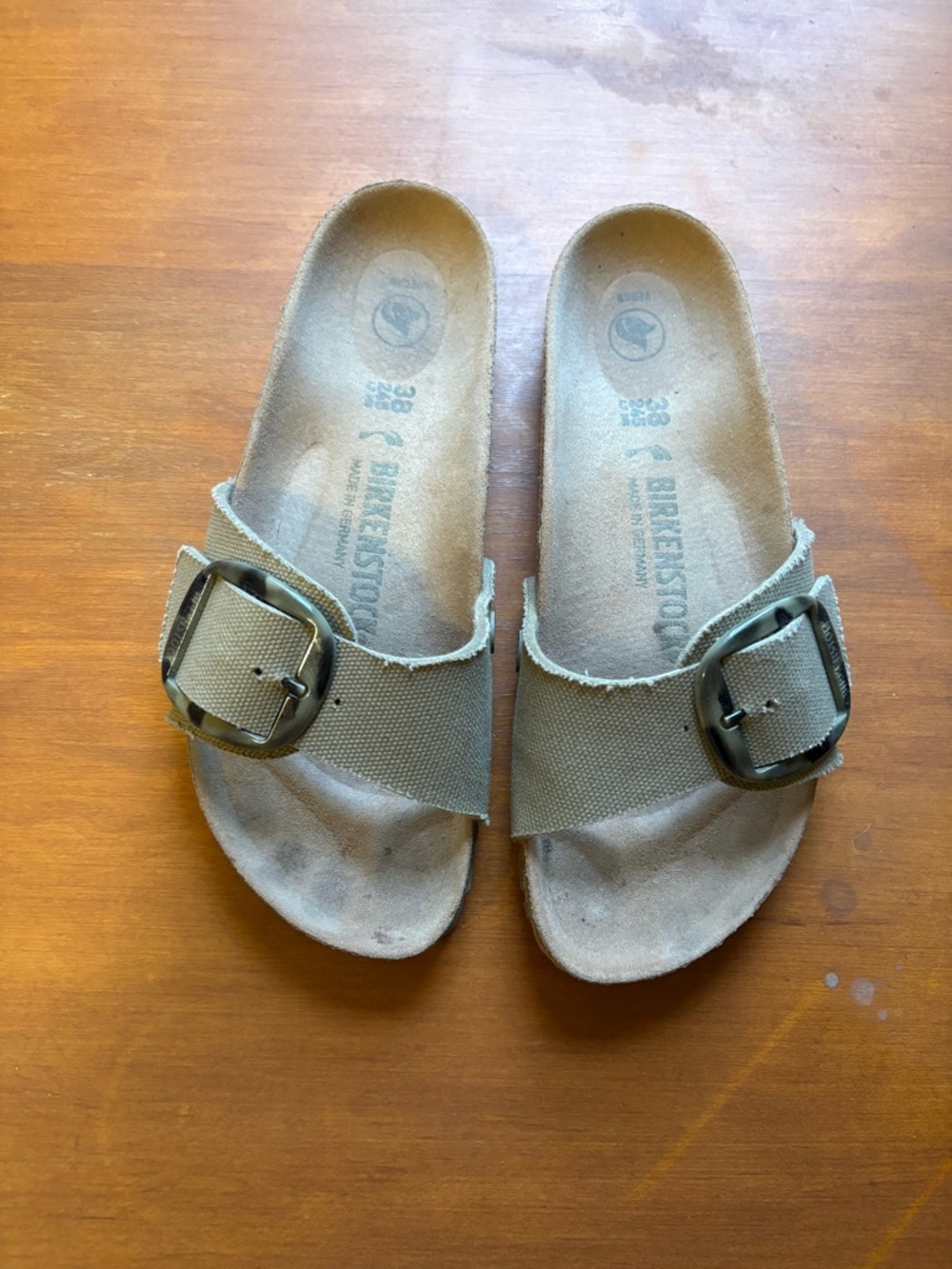 Birkenstock Madrid Khaki Single-Buckle Slide Sandals